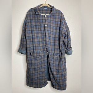 CP Shades OOAK Morgan Cotton Flannel Wool relaxed fit Coat Button Front S